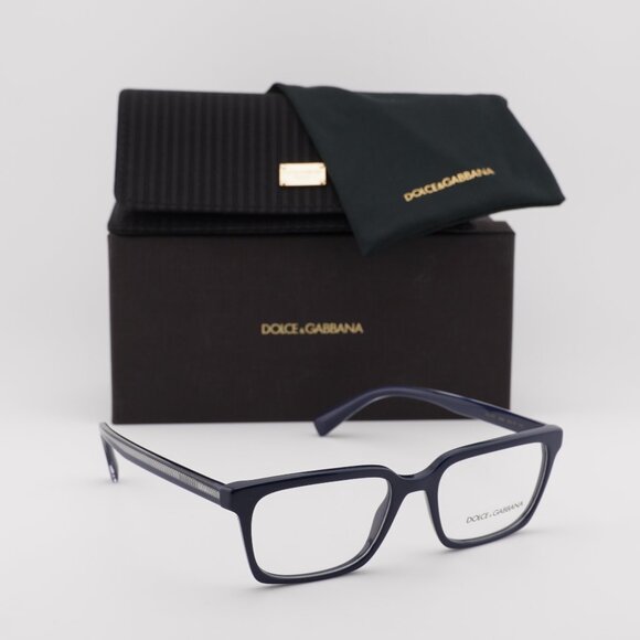 Dolce & Gabbana DG3337 3280 Rectangle Eyeglasses 55mm - Blue - Picture 1 of 9